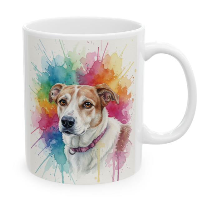 Custom pet portrait printed on ceramic mug