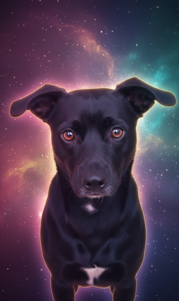 Cosmic Glow AI pet portrait style